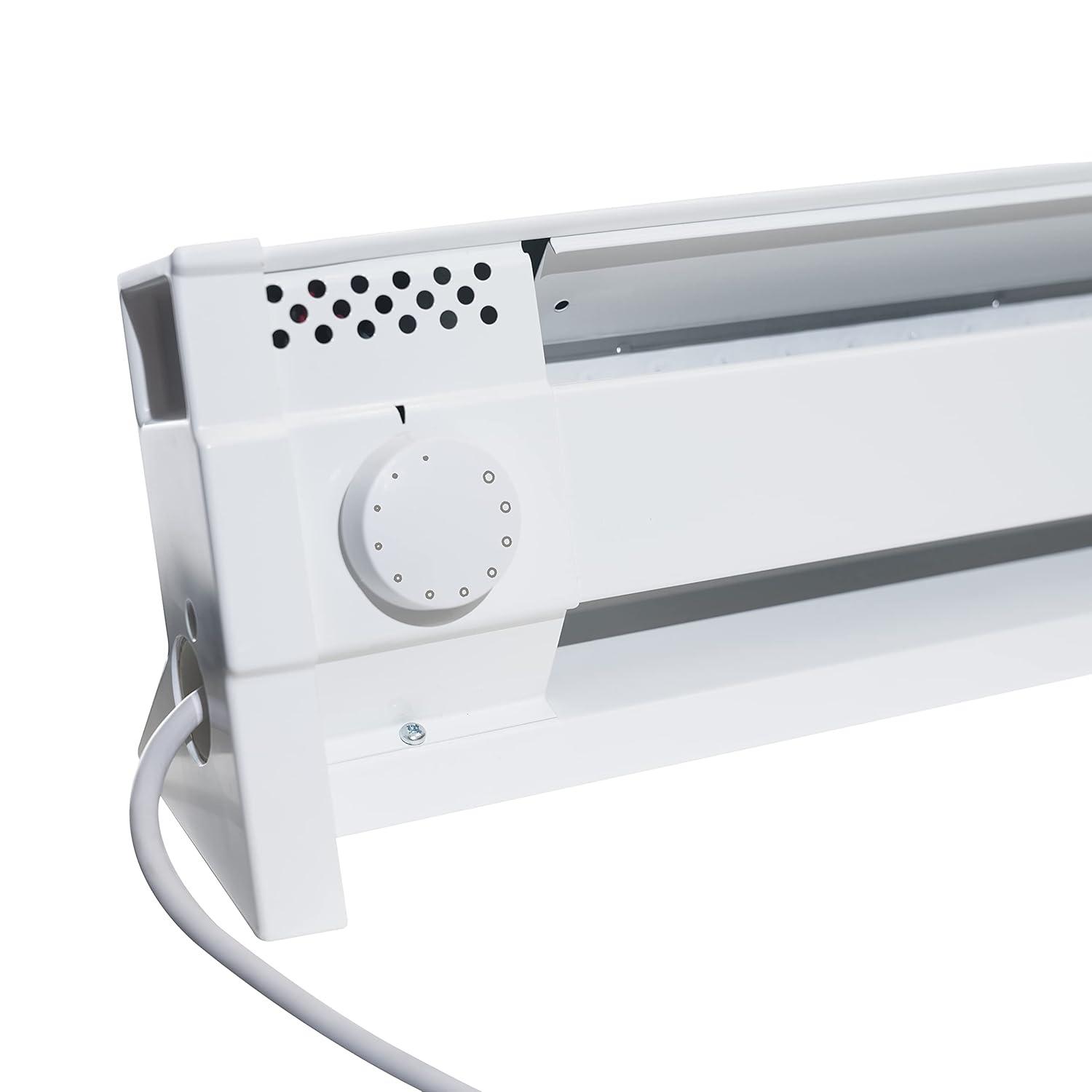 Cadet 49 in. Plug-in Portable Electric Baseboard Heater, White,120V w/6ft cord, 175 sq. ft.