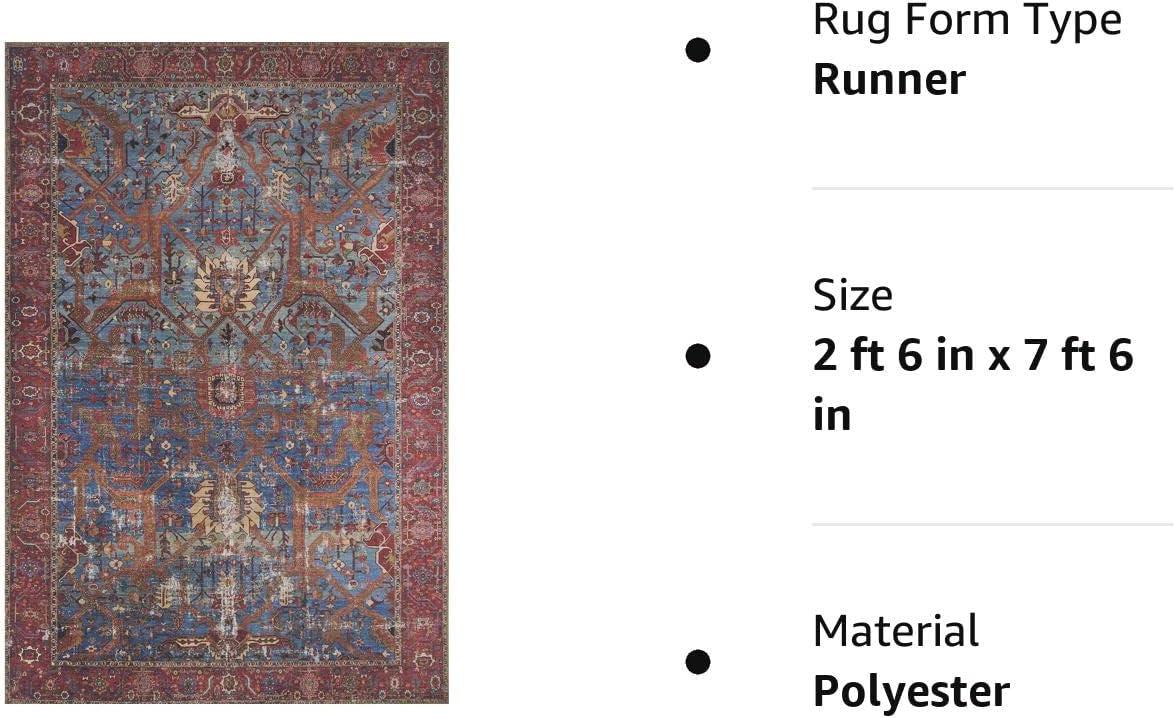 Loloi II Loren Collection LQ-10 Blue / Red Oriental Area Rug 2'-6" x 7'-6"