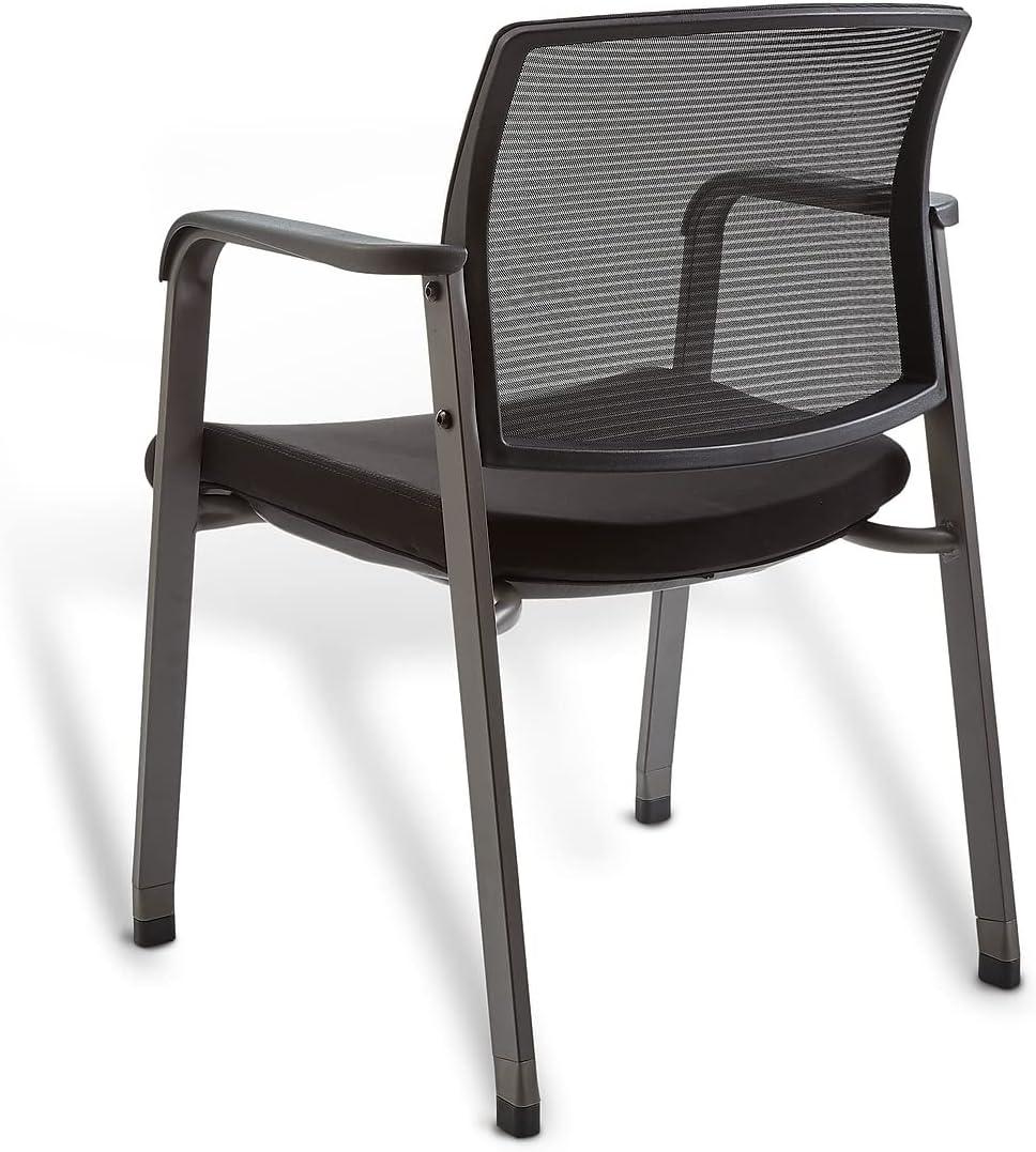 Esler Black Mesh and Fabric Stacking Visitor Chair