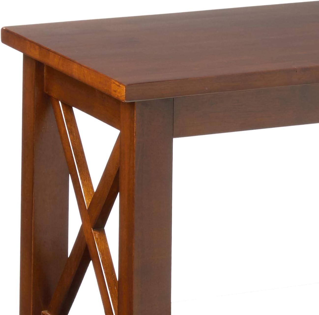 International Concepts Hampton Console Table Espresso: Stained Wood, Fixed Shelf, Rectangular Shape, Spot Clean
