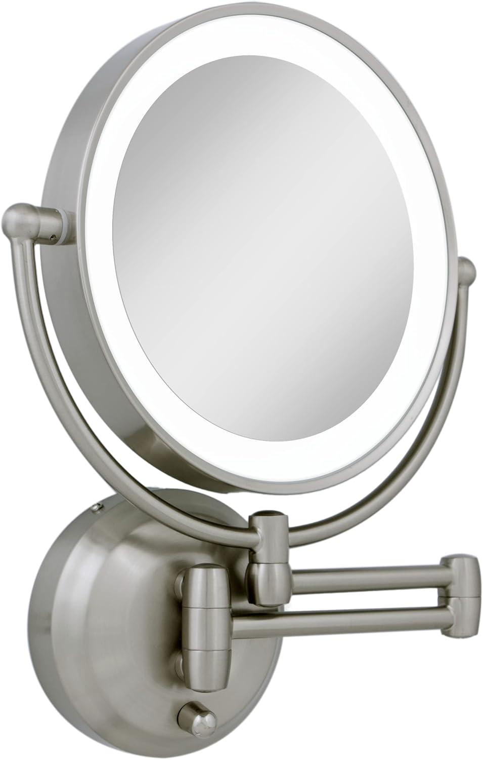 11" Round LED Wall Mount Powered by Battery or Adaptor Makeup Mirror - Zadro