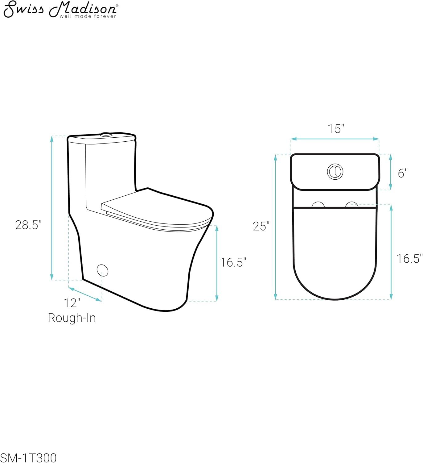 Cascade One-Piece Compact Toilet Dual-Flush 1.1/1.6â