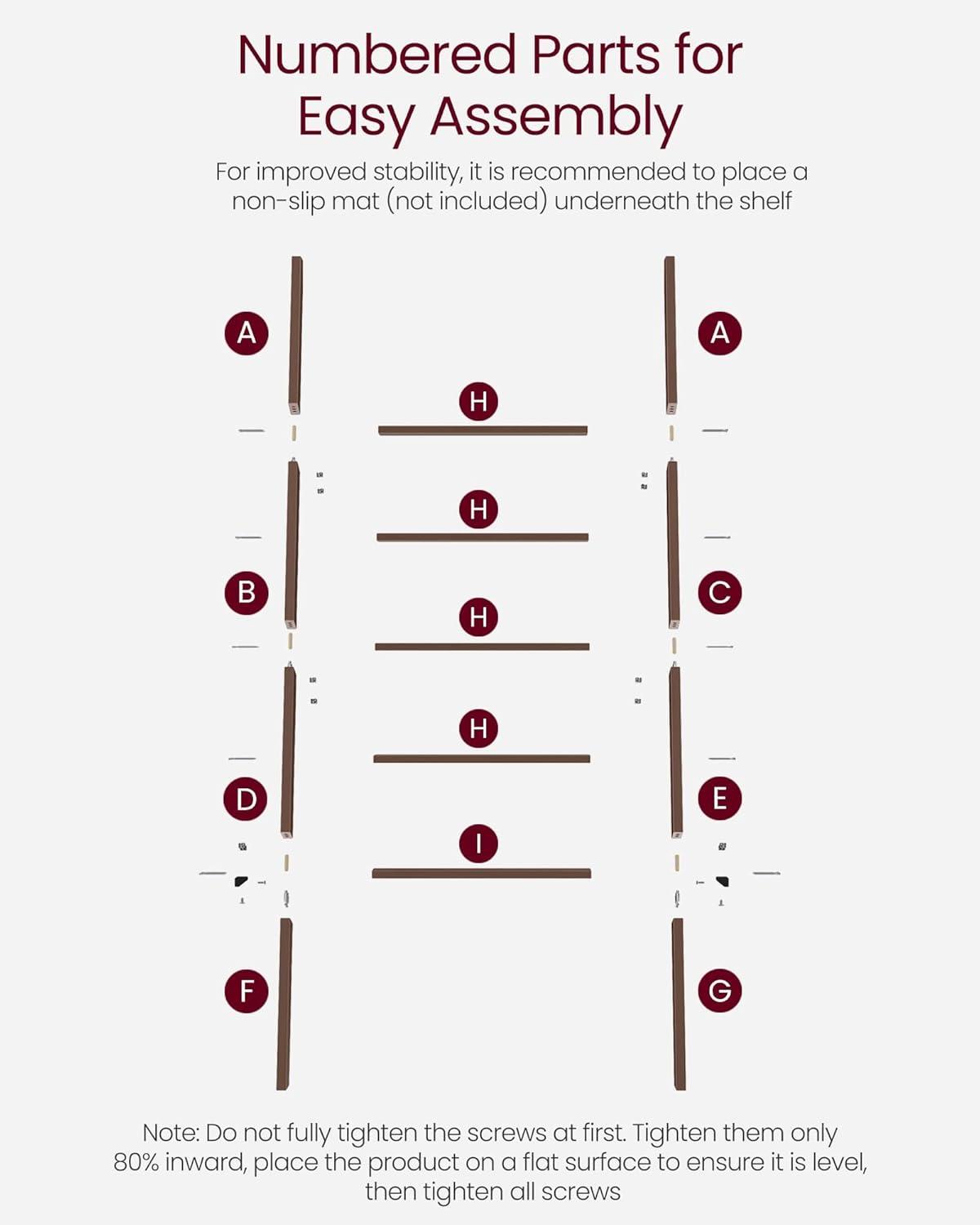 Maroon Brown 5-Tier Rustic Particleboard Blanket Ladder