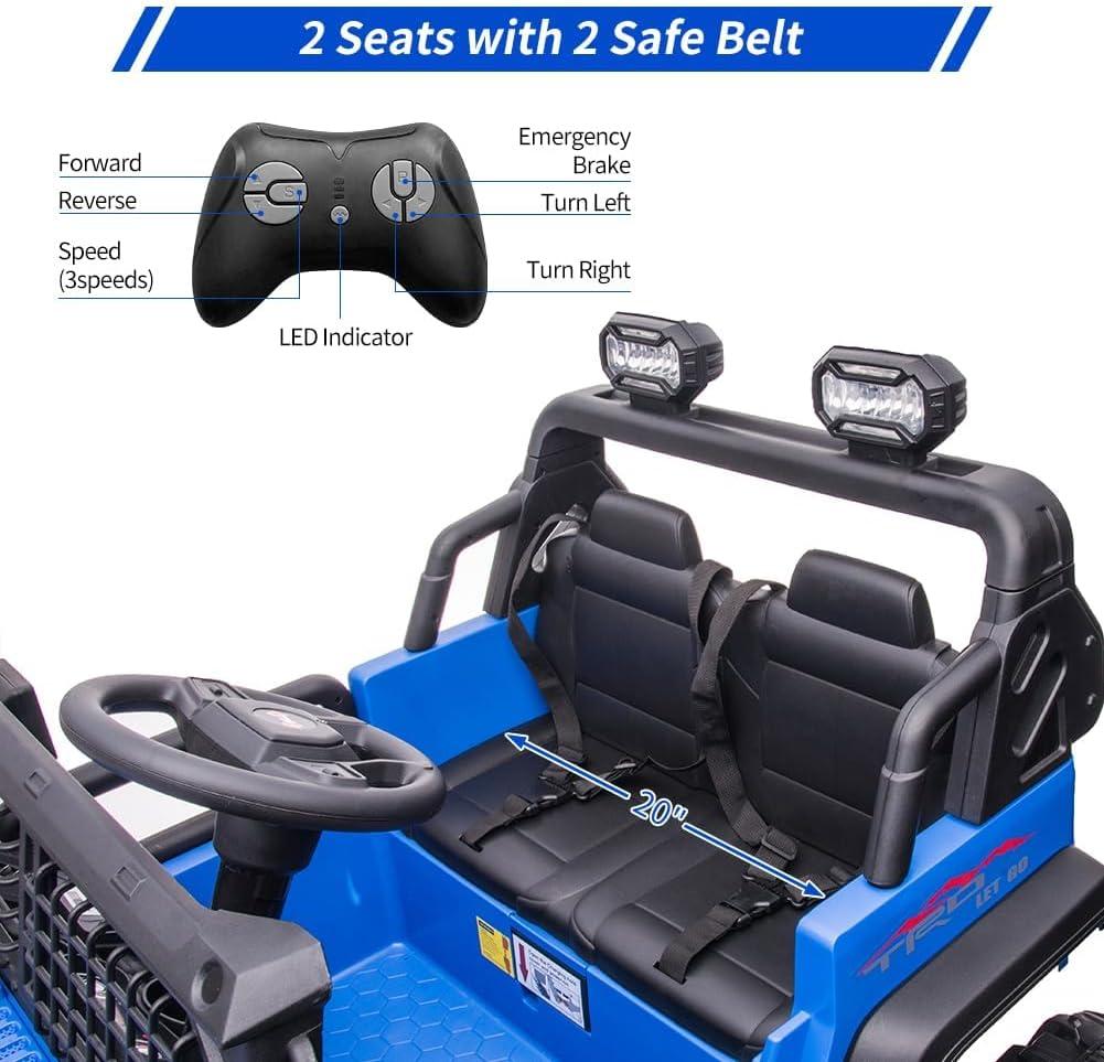 Blue 24V Kids Ride-On Truck with Remote Control