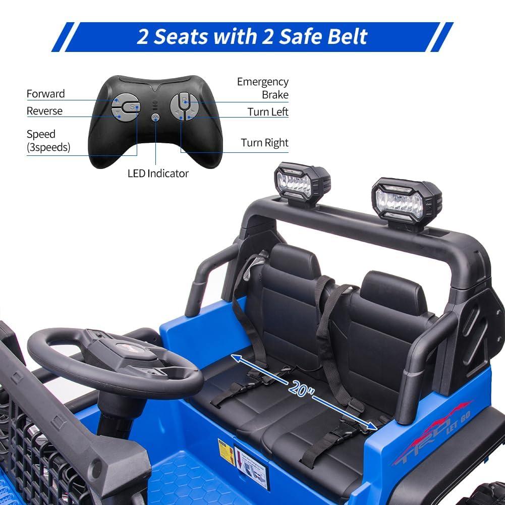 Blue 24V Kids Ride-On Truck with Remote Control