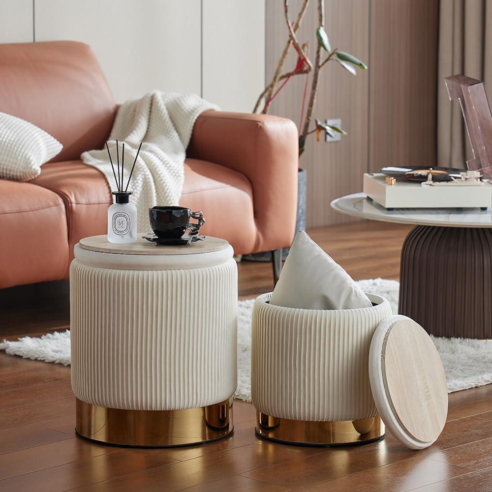 Ernesha Velvet Ottoman