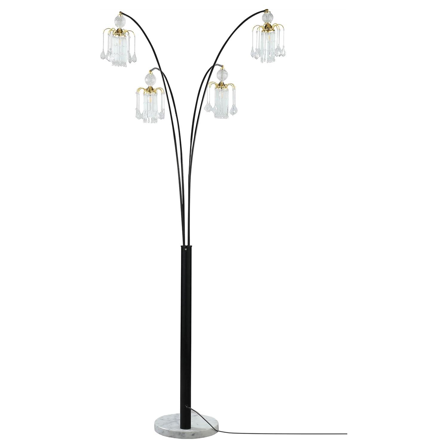 Maisel Floor Lamp with 4 Staggered Shades Black