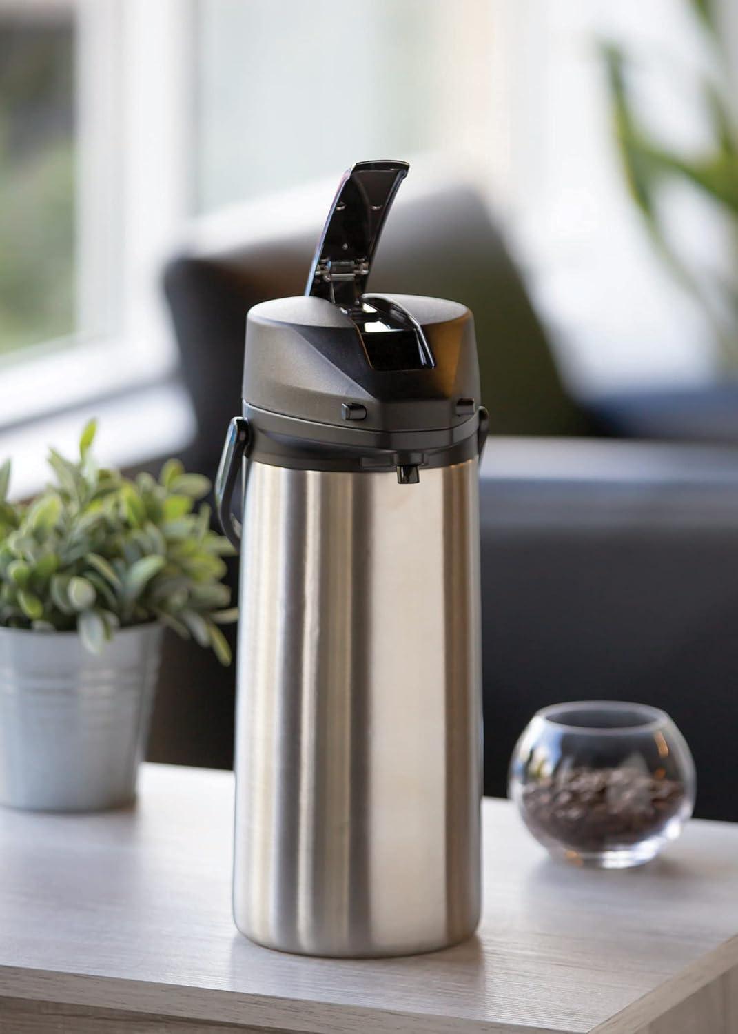 Service Ideas Stainless Steel 12.68 Cup Airpot with Lever Lid