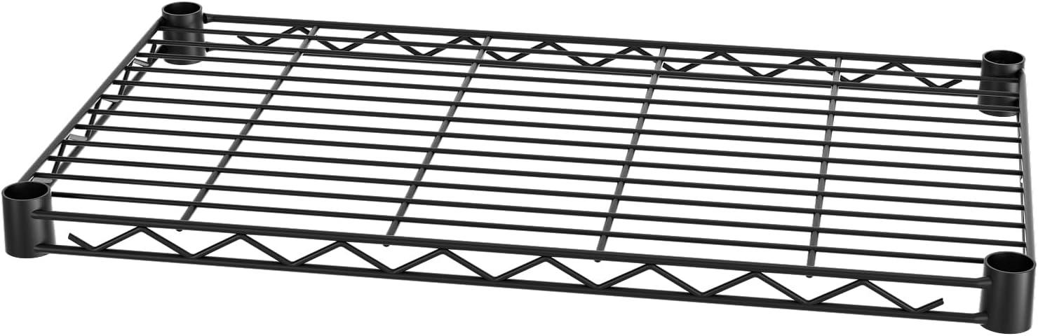 Black Adjustable 3-Tier Carbon Steel Wire Shelving Unit