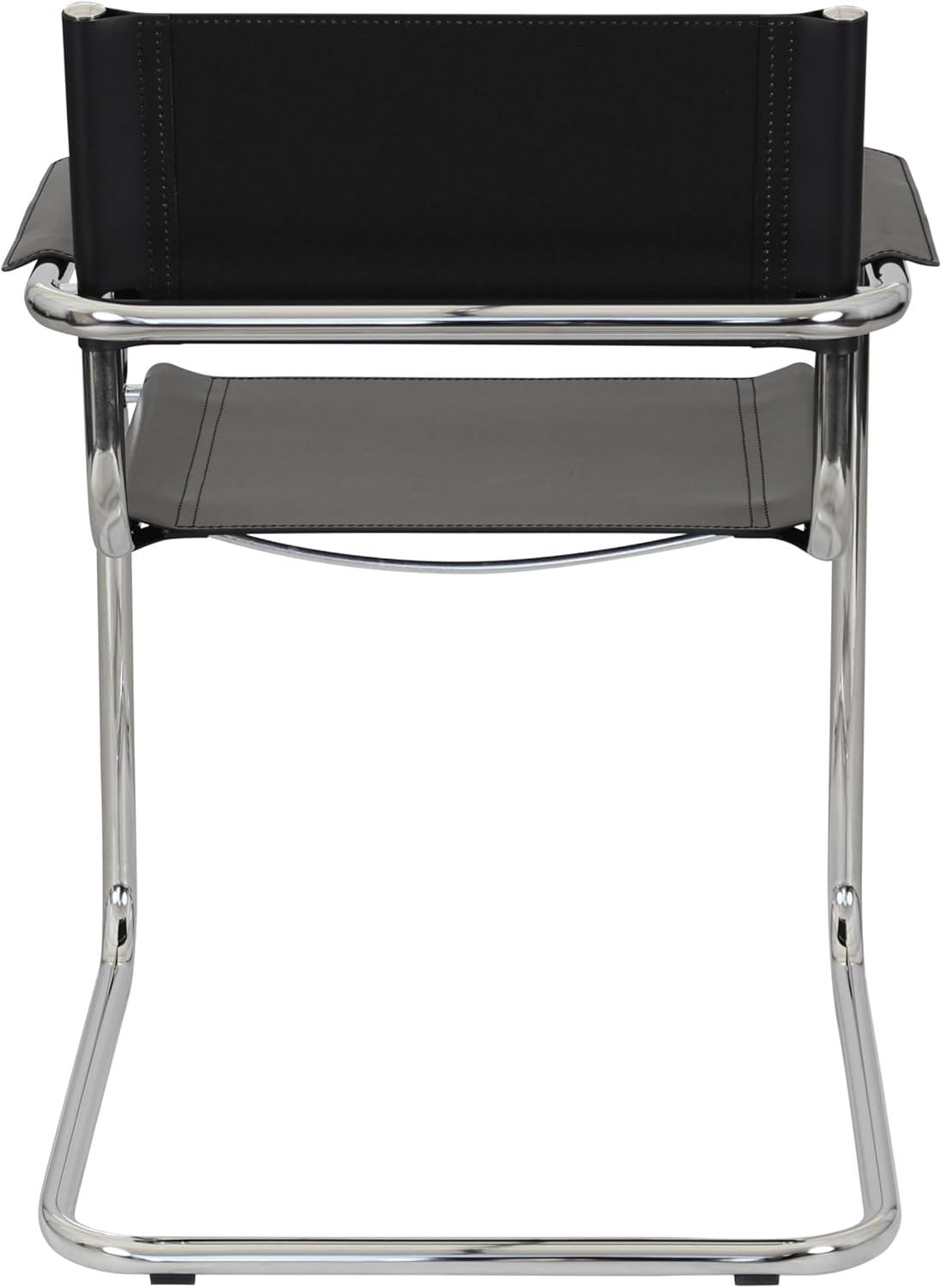 Breuer Chair Company Mart Stam Cantilever Armchair Arm Chair w/ Chrome-Plated Steel Frame (Various Bonded Leather Colors)