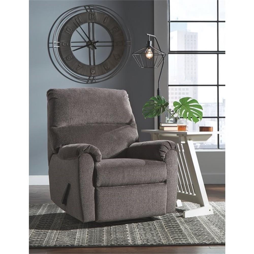 Signature Design by Ashley Nerviano Zero Wall Recliner in Gray