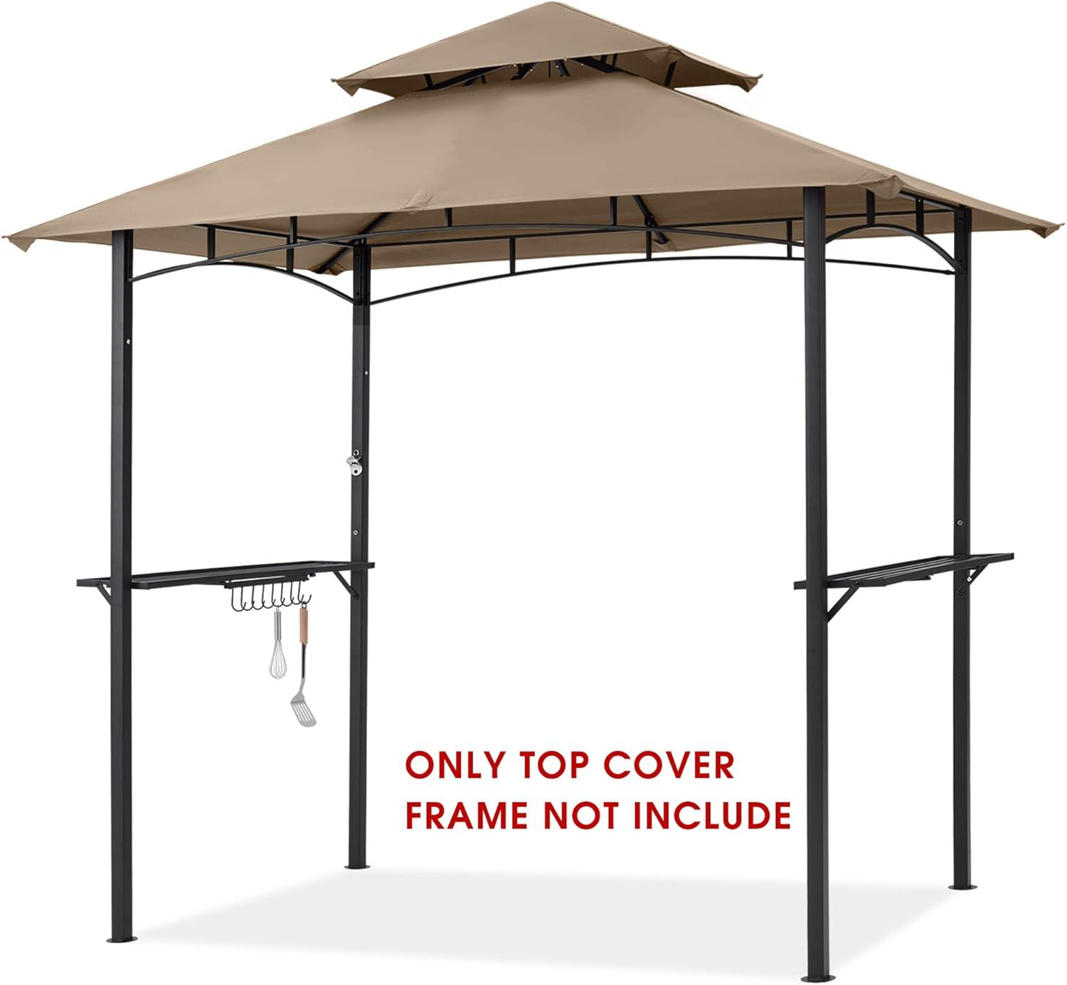 Beige Polyester Grill Gazebo Replacement Canopy Top