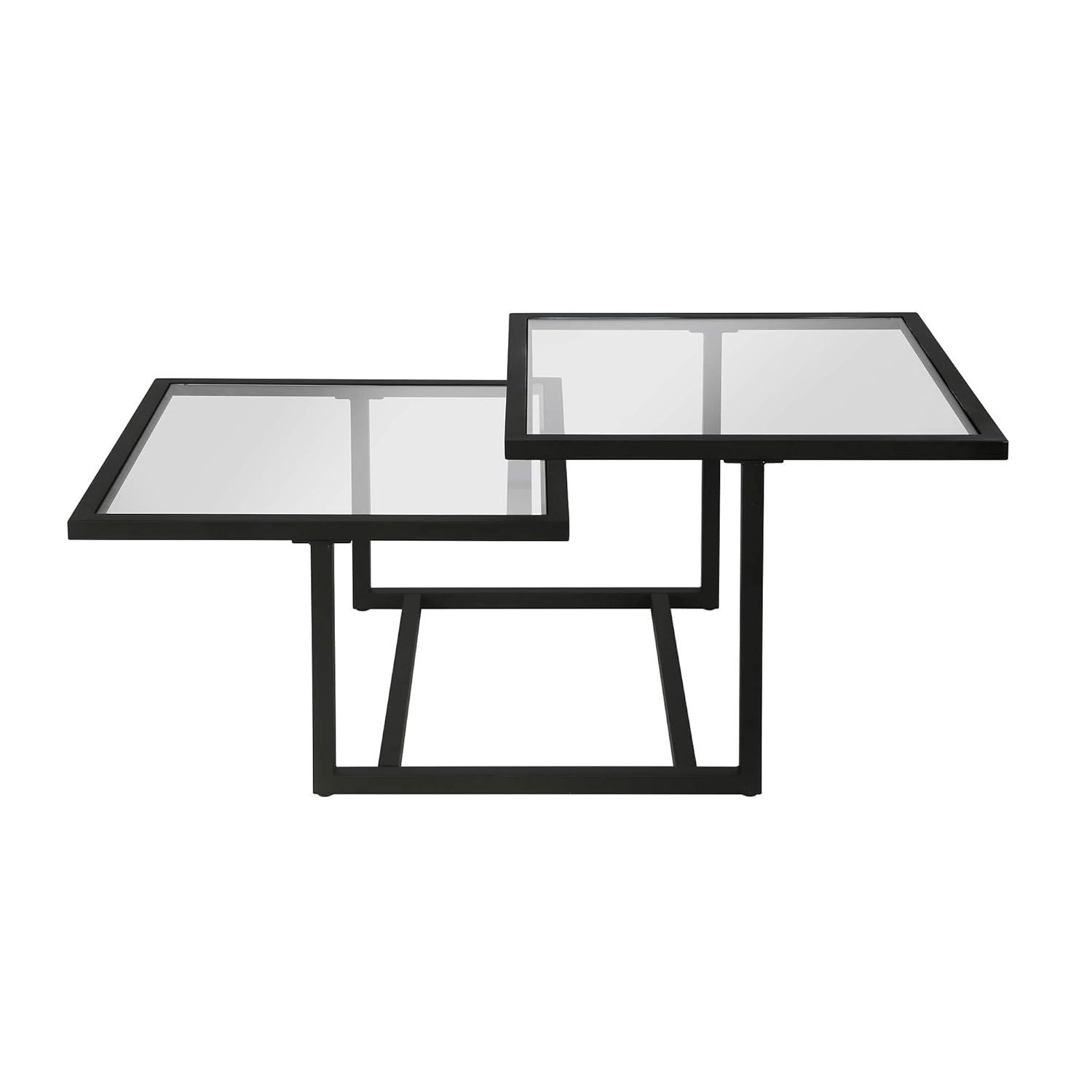 Evelyn&Zoe Amalie 43" Wide Square Coffee Table, Blackened Bronze