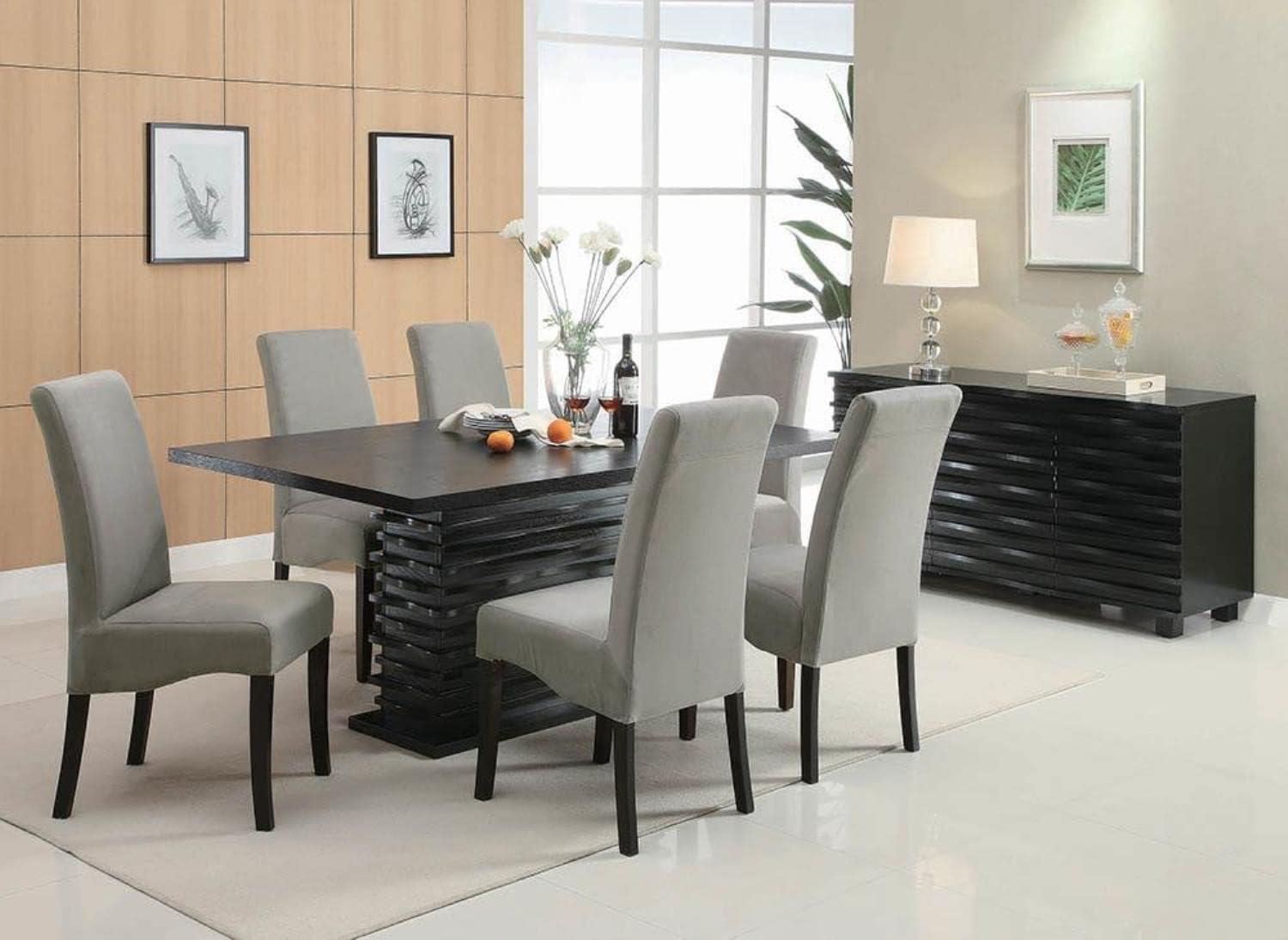 Damian Rectangle Pedestal Dining Table Black