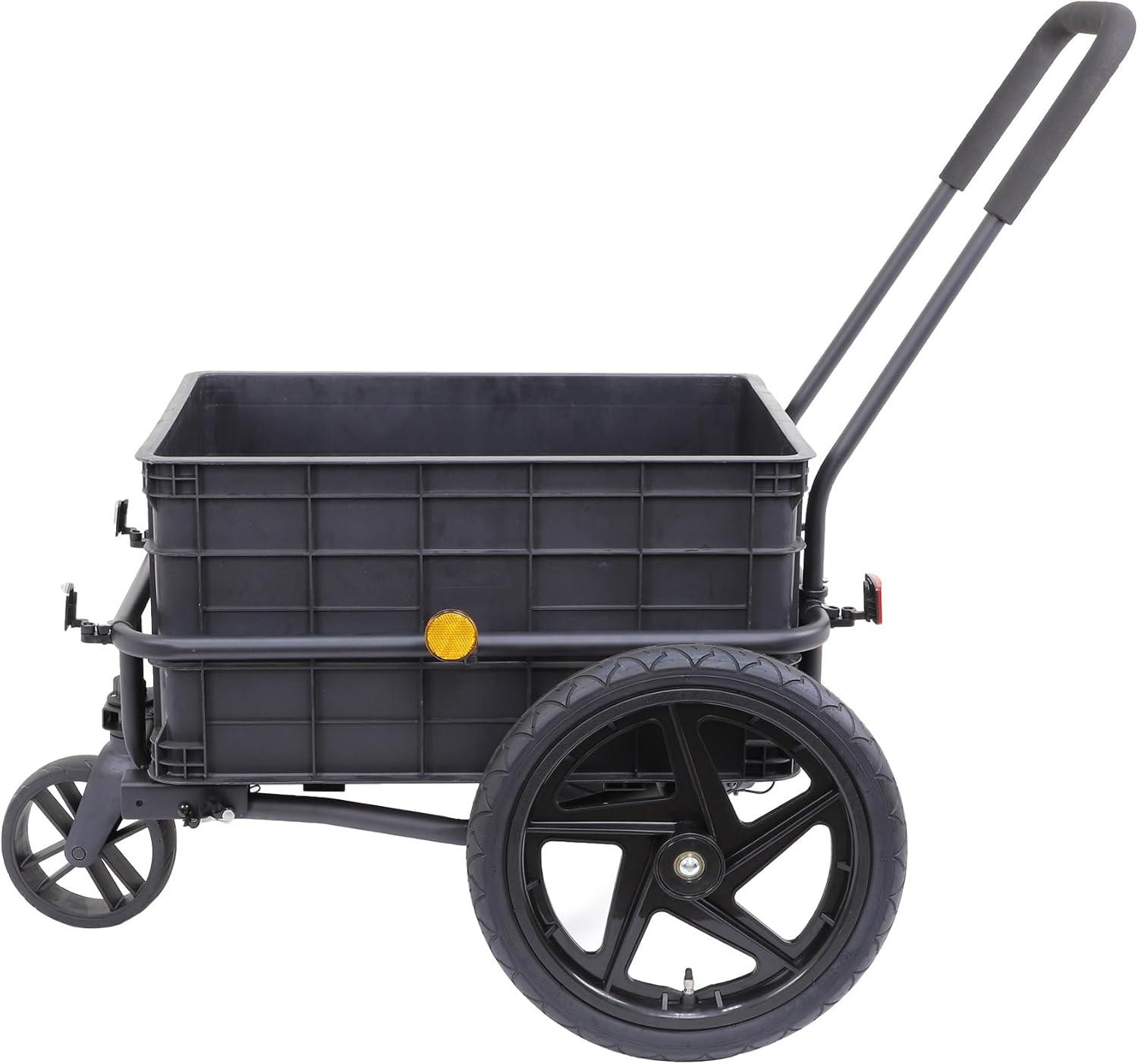 Xspec 2-in-1 Bike Cargo Trailer Pushcart with Tow Hitch and Removable Handlebar