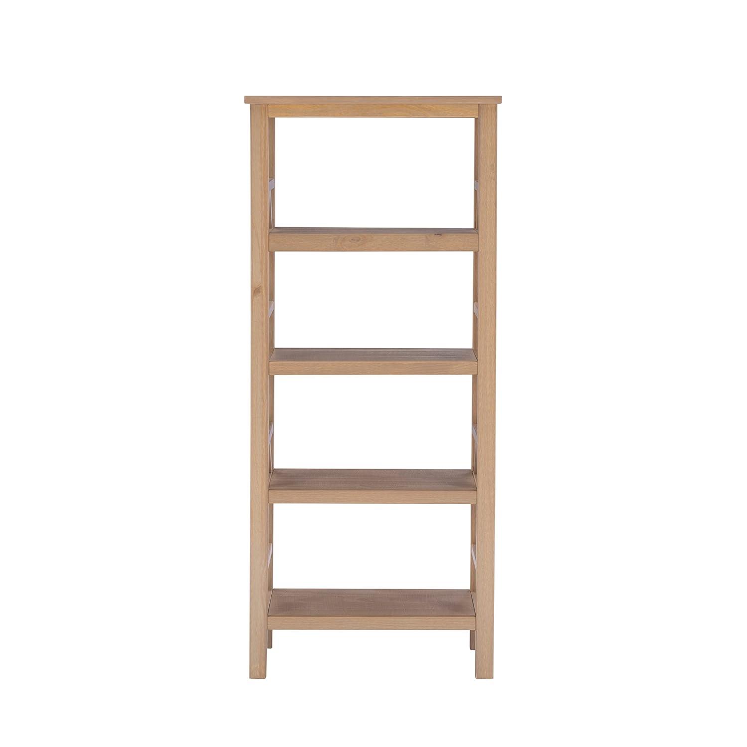 54.45" Original PT - Titian Transitional Solid Wood Display and Storage Bookshelf Driftwood - Linon