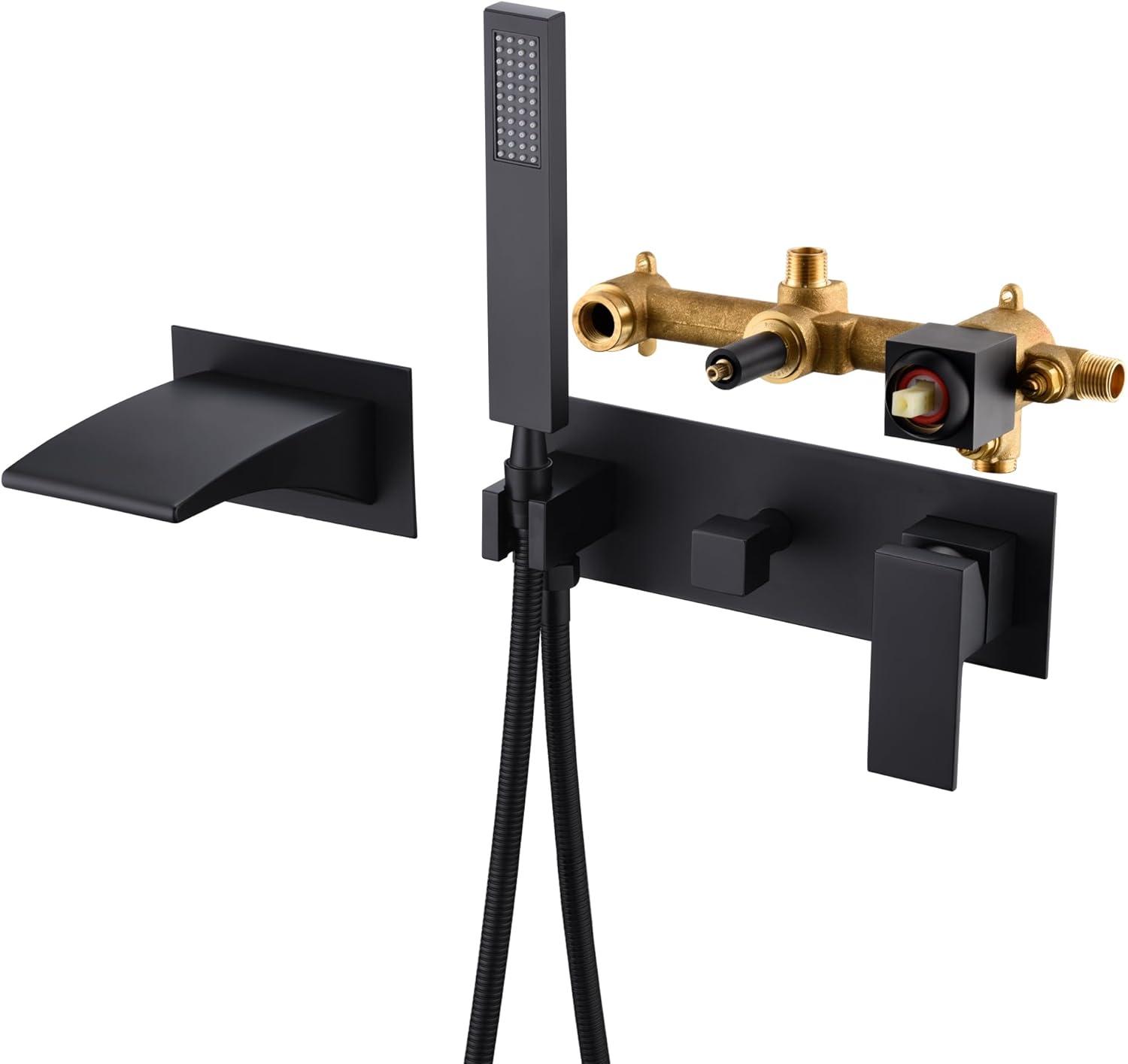 1 Handle Bathroom Waterfall Faucet with Diverter