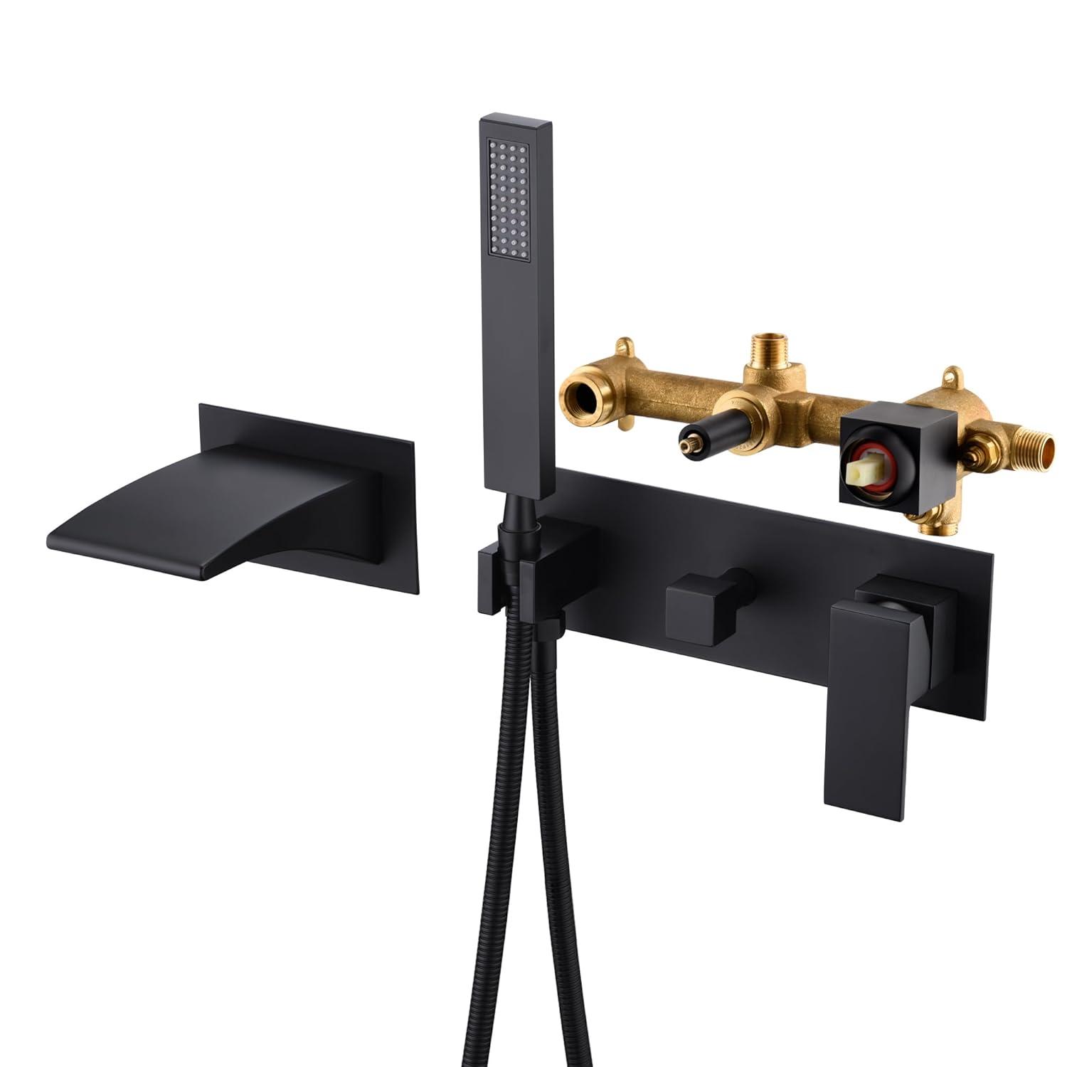 1 Handle Bathroom Waterfall Faucet with Diverter