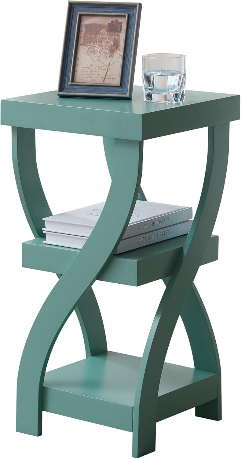 Lark Manor™ Aurianne 3 Tier End Table - Square End Table - Table for Bedroom - End Table with Shelves - Bedside Nightstand - Wooden Table Night Stand - 3 Shelf Small Bookshelf