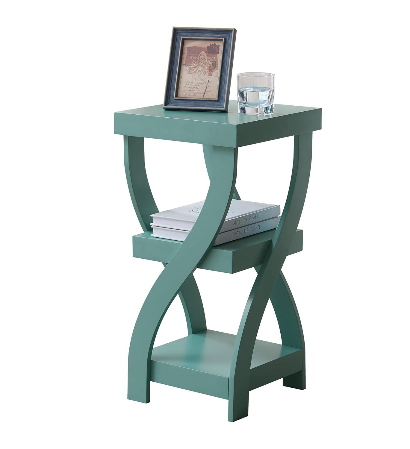 Lark Manor™ Aurianne 3 Tier End Table - Square End Table - Table for Bedroom - End Table with Shelves - Bedside Nightstand - Wooden Table Night Stand - 3 Shelf Small Bookshelf