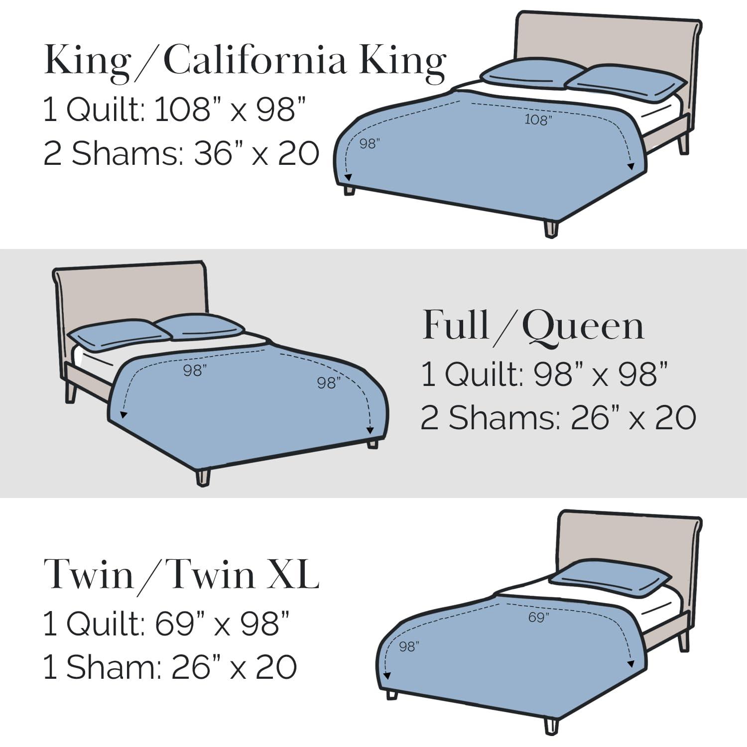 Southshore Fine Living Oversized Khari Lightweight 2-Piece Quilt Set Slate Twin / Twin XL