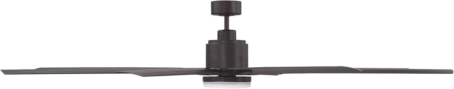 Bluffton 72" English Bronze 8-Blade Ceiling Fan with LED Light