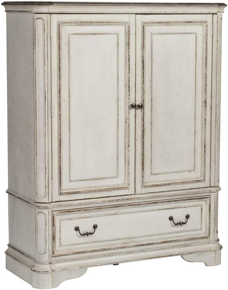 Antique White Traditional Door Chest with Felt Lined Drawer