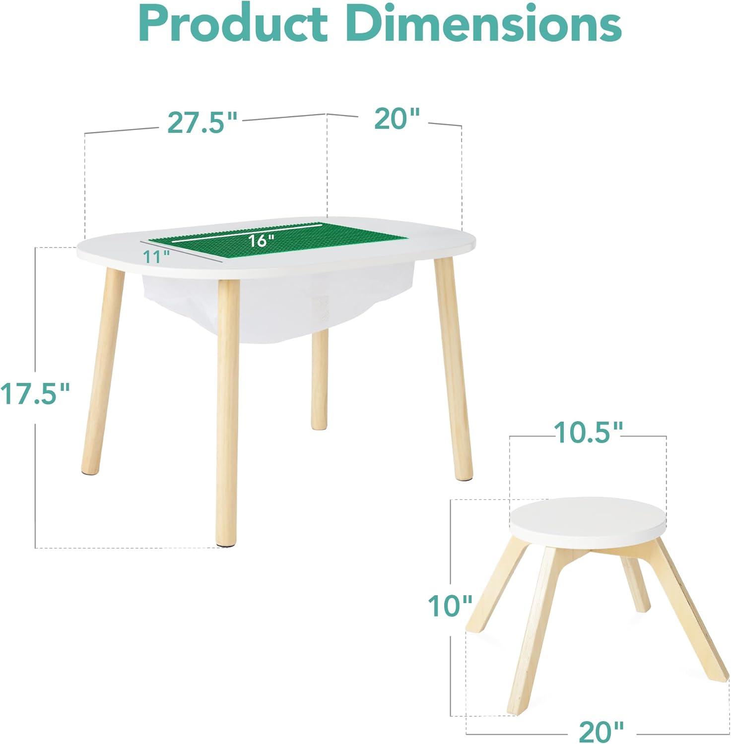 Best Choice Products 2-in-1 Kid's Building Block Table, Construction Activity Center w/ 2 Stools, Storage Compartment