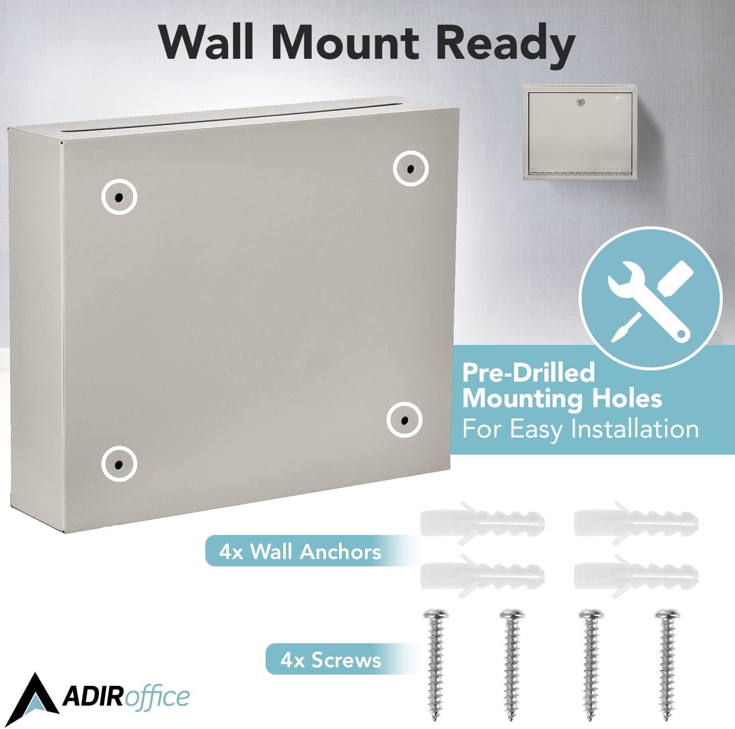 Large Beige Steel Lockable Wall-Mounted Drop Box