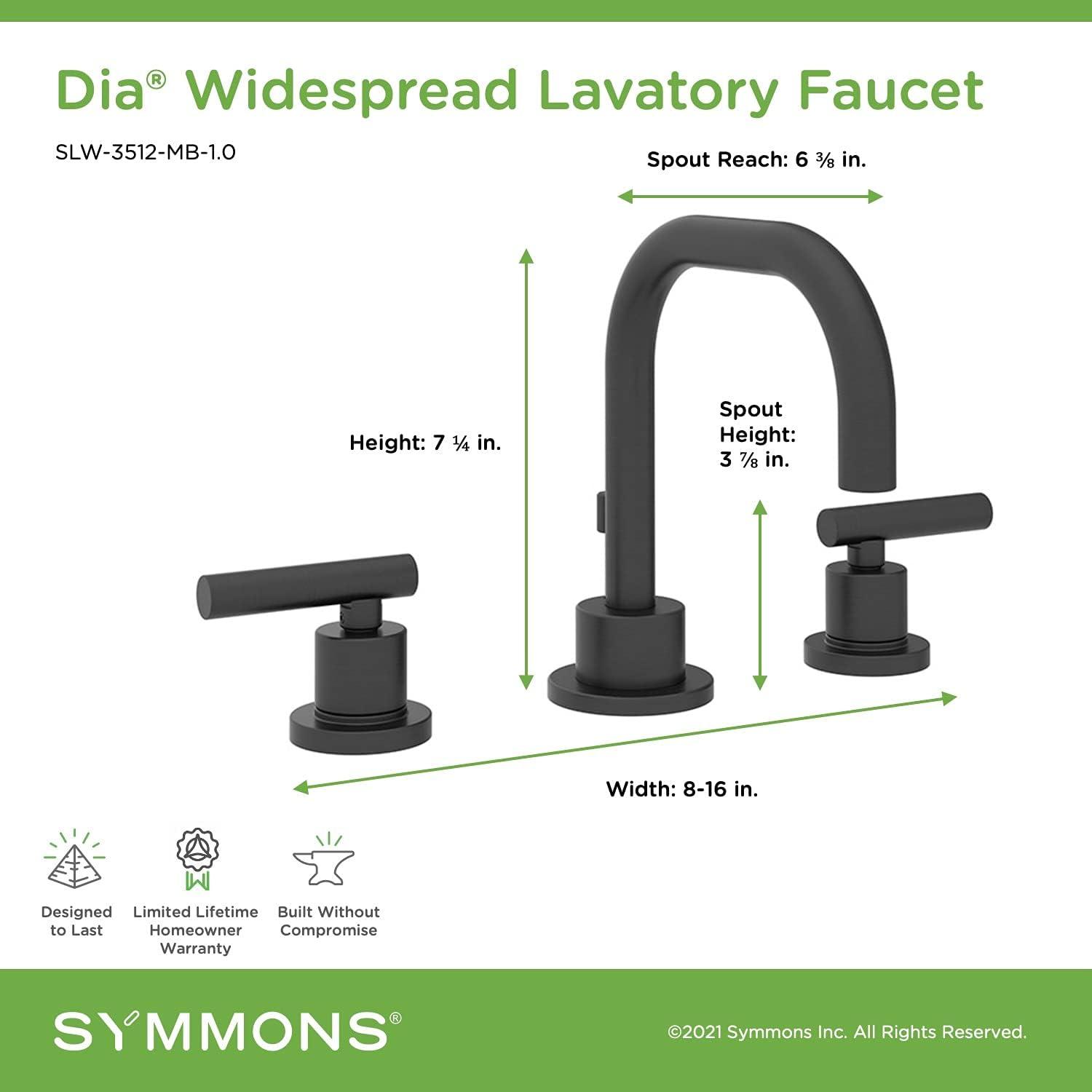 Matte Black Widespread Two-Handle Bathroom Faucet with Metal Drain