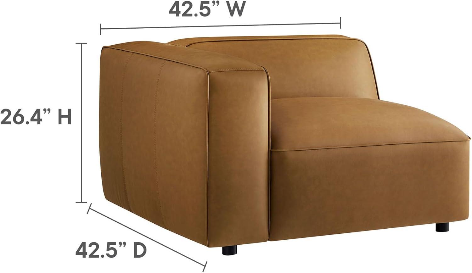 Modway Auren 6-Piece Upholstered Vegan Leather Modular Sofa