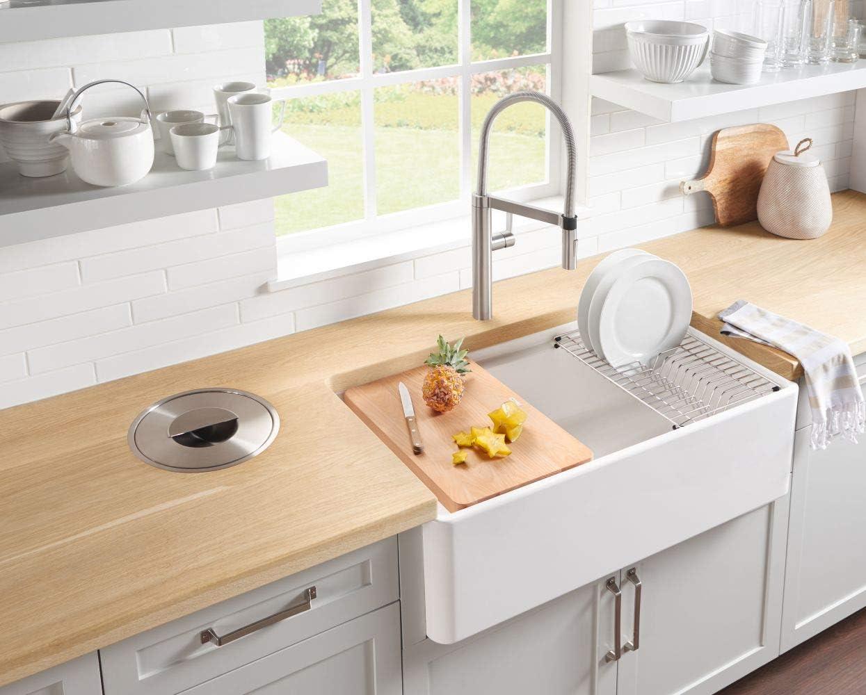 Profina 36" L x 19" W Fireclay Farmhouse Sink with Cutting Board