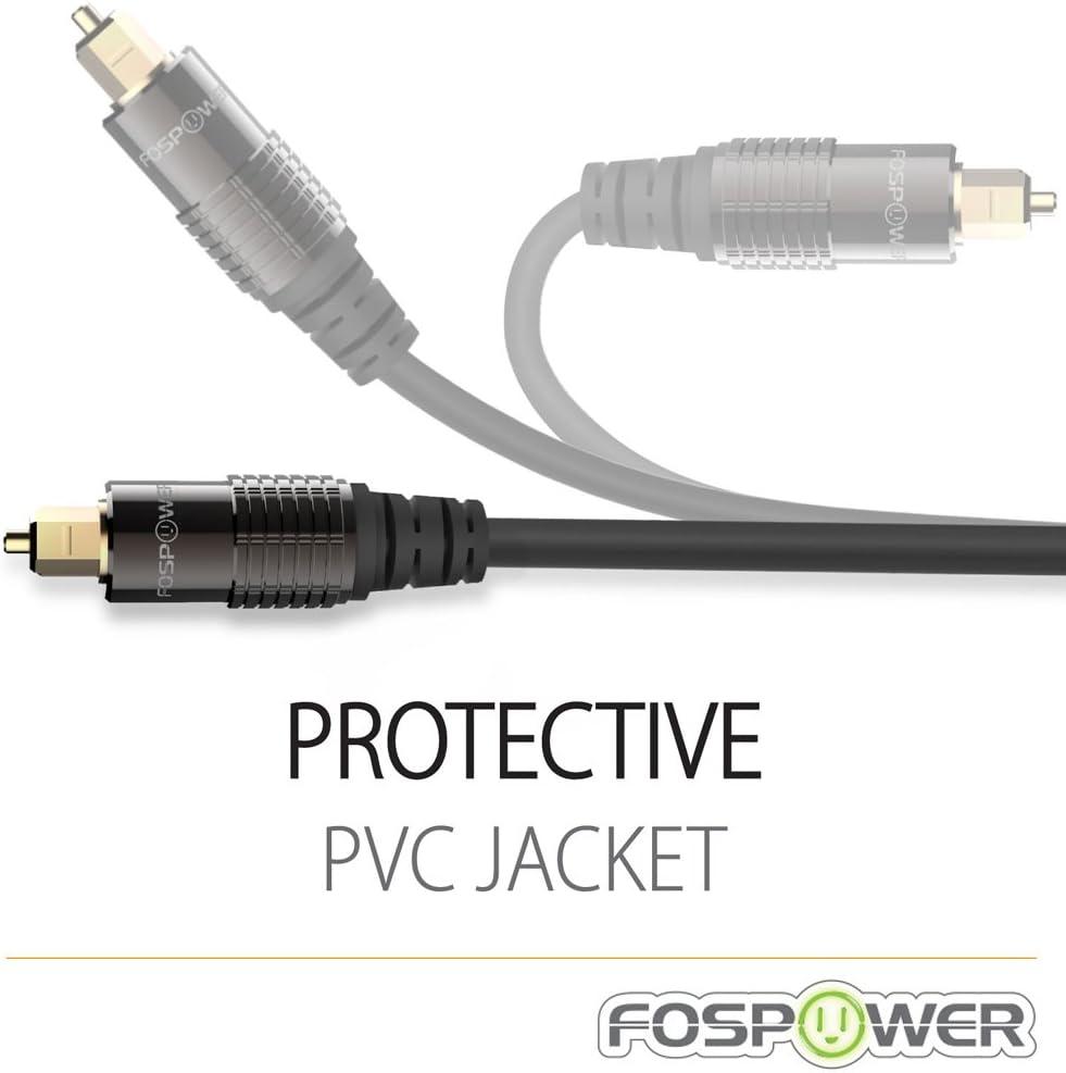 FosPower 24K Gold-Plated Toslink to Mini Toslink Cable - 10FT, S/PDIF Digital Optical  Audio Cable, Premium Fiber Core Optical Cable