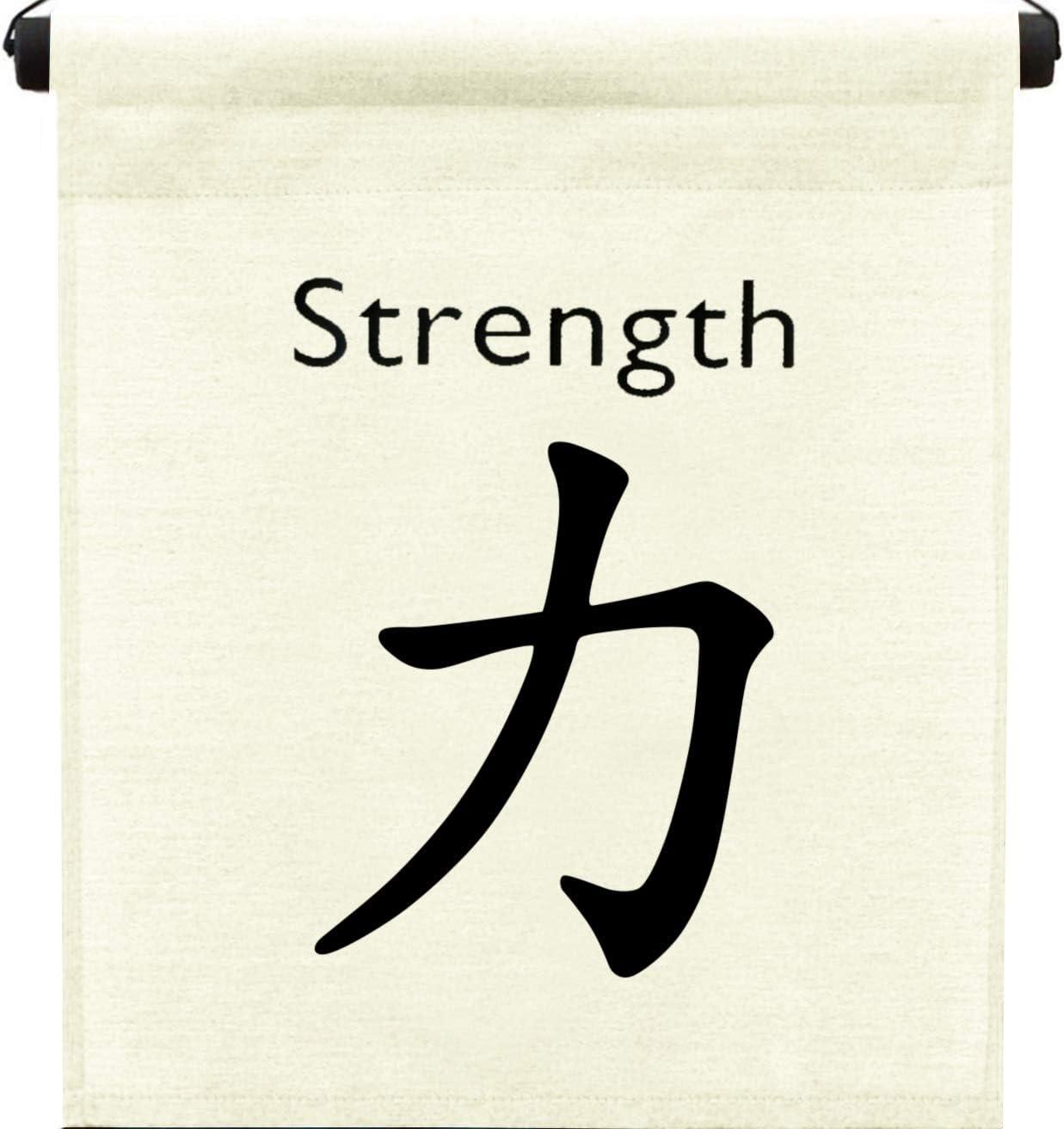 Inspirational Wall Decor "Strength" Banner, Inspiring Quote Wall Hanging Scroll, Affirmation Motivational Uplifting Message, Thought Saying Tapestry Color: Cream/Off White