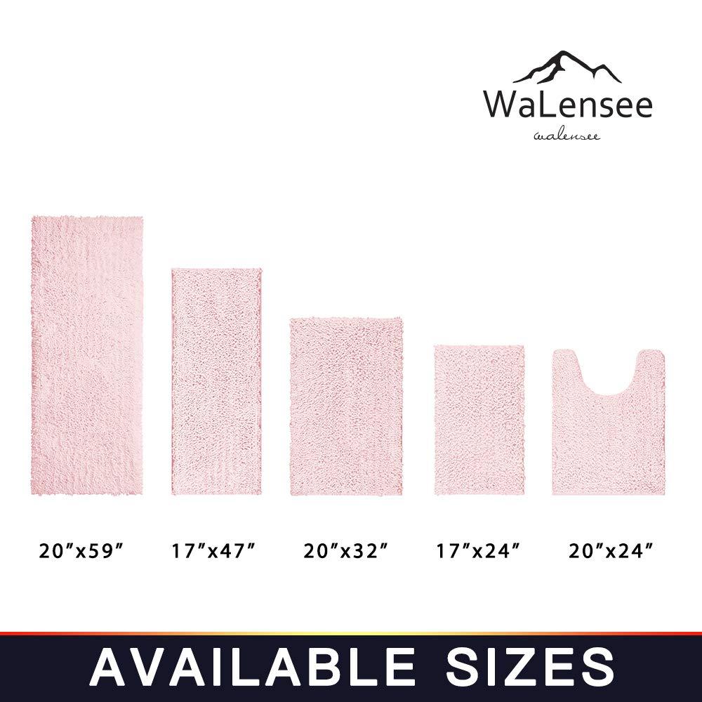 Bathroom Rug Non Slip Bath Mat (24x17 Inch Blush) Water Absorbent Super Soft Shaggy Chenille Machine Washable Dry Extra Thick Perfect Absorbant Best Small Plush Carpet for Shower Floor