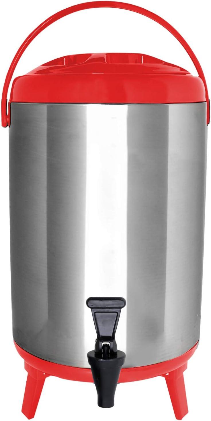 Vollum Stainless Steel Insulated Beverage Dispenser - Red, 12L