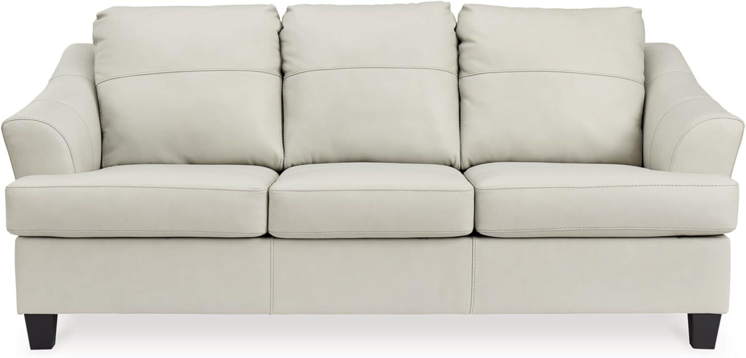 White Faux Leather Contemporary Stationary Sofa