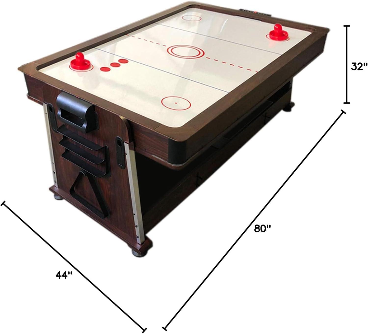 7-Foot Red Multi-Game Pool Table with Air Hockey and Table Tennis