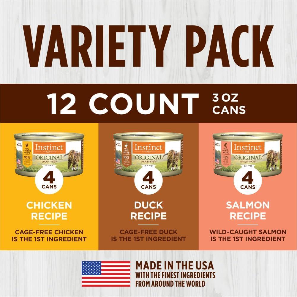 Natures Variety Instinct Can Cat Original Variety Pack 3oz. (Case of 12)