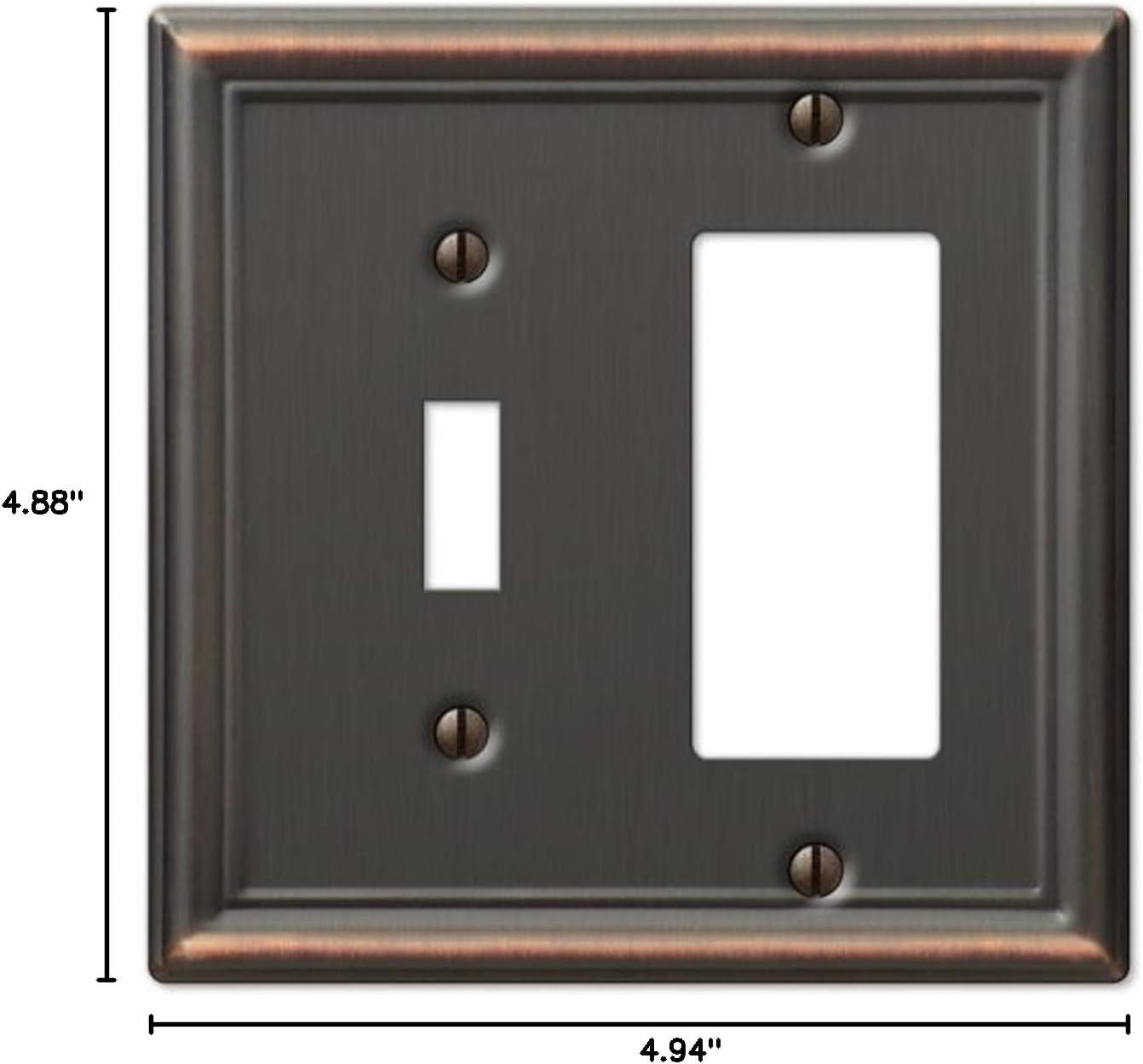 Aged Bronze 2-Gang Steel Rocker/Toggle Wall Plate