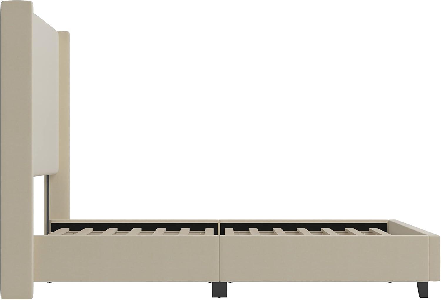 Taylor & Logan King 57" High Kellan Platform Bed Beige: Elegant Plastic Frame, No Box Spring Needed