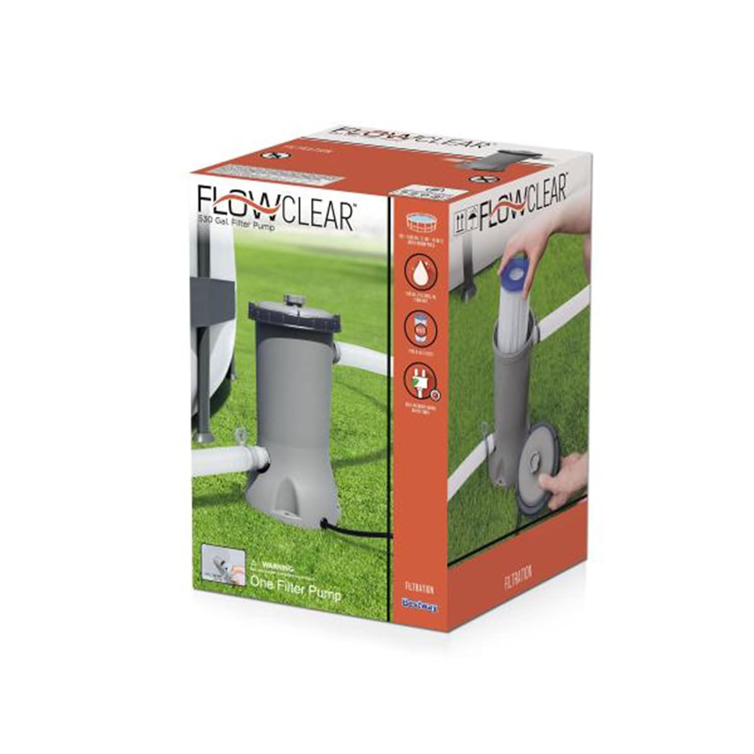 Bestway Bestway Flowclear 530 Gallons per Hour Above Ground Swimming Pool Filter Pump