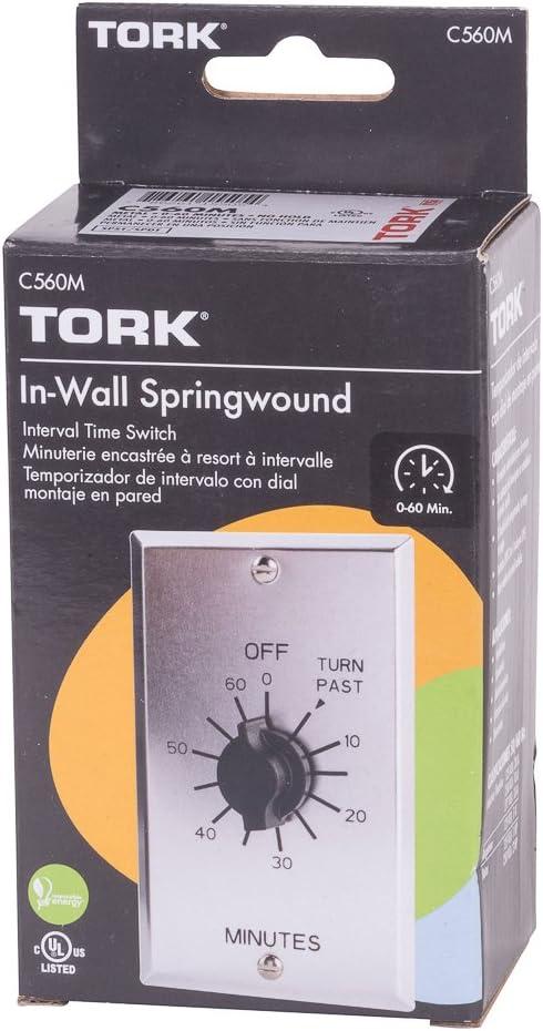 C-500 Series Multi-Volt 60-Minute Commercial Style Springwound Auto Off In-Wall Timer