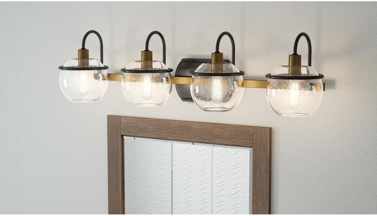 Phoenix Modern Lantern-Style Bath Light in Matte Black and Western Bronze