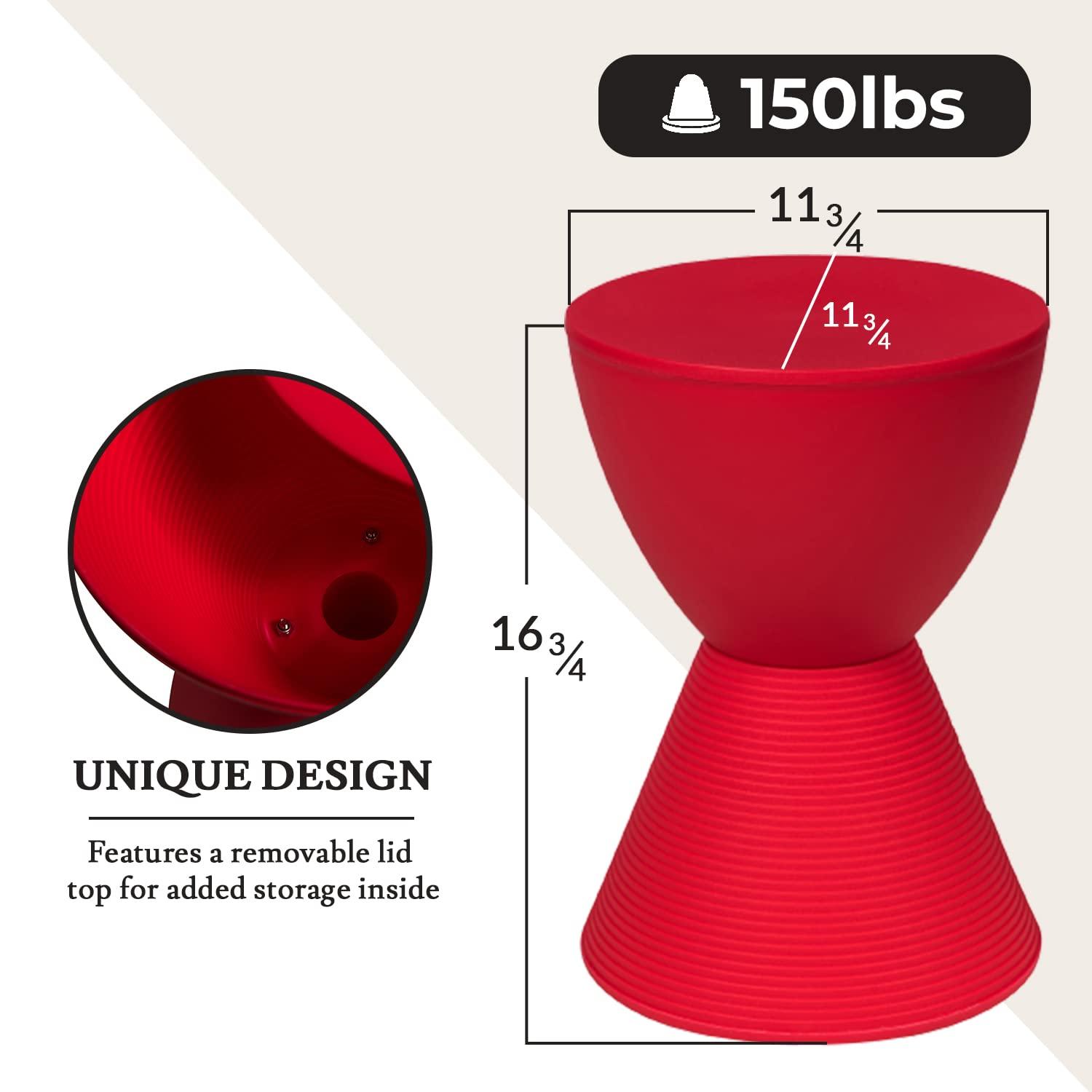 LeisureMod Boyd Modern Round Plastic Side Table