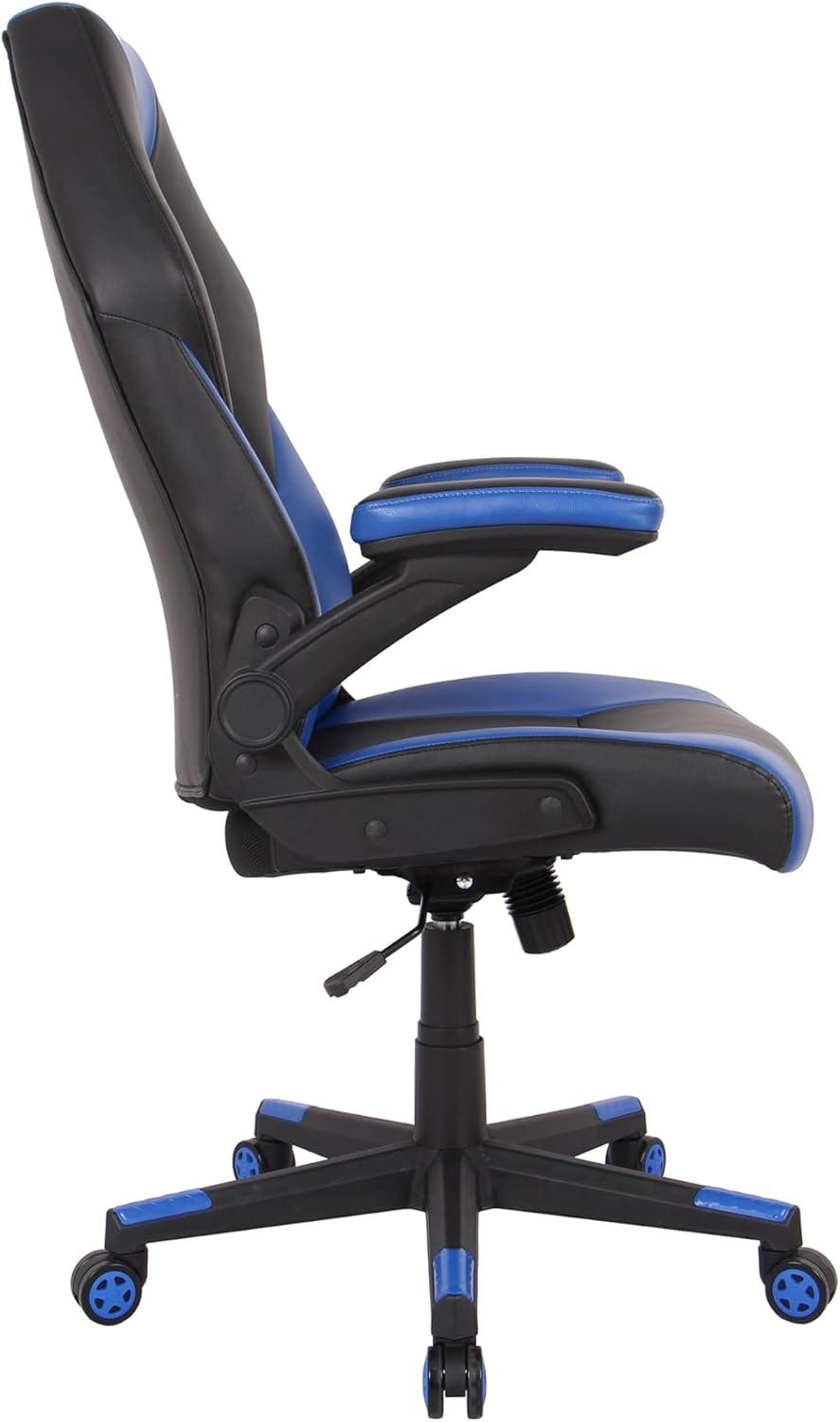 RS Gaming™ RGX Faux Leather High-Back Gaming Office Chair, Black/Blue, BIFMA Compliant