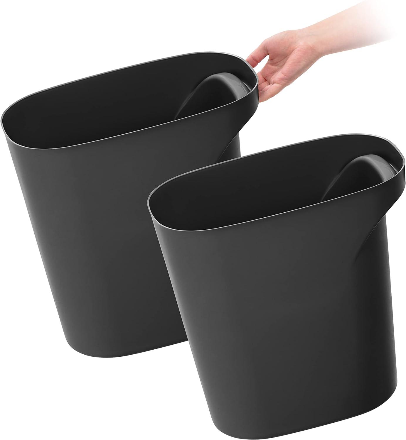 IRIS USA 6 Gallon / 24 Quart Plastic Wastebasket Garbage Trash Cans with Handles for Home Office Kitchen Bedroom Bathroom