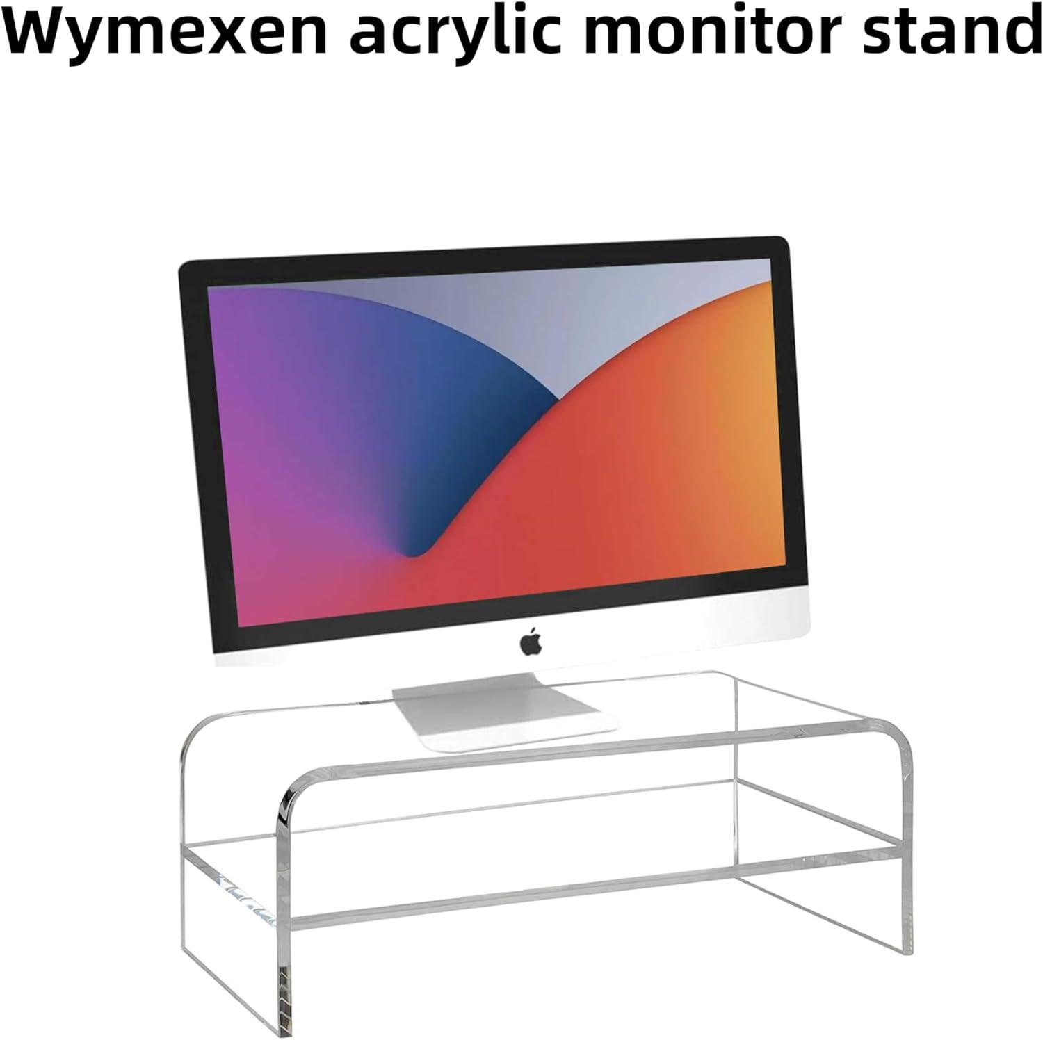 Clear Acrylic 2-Tier Monitor Stand Riser with Storage