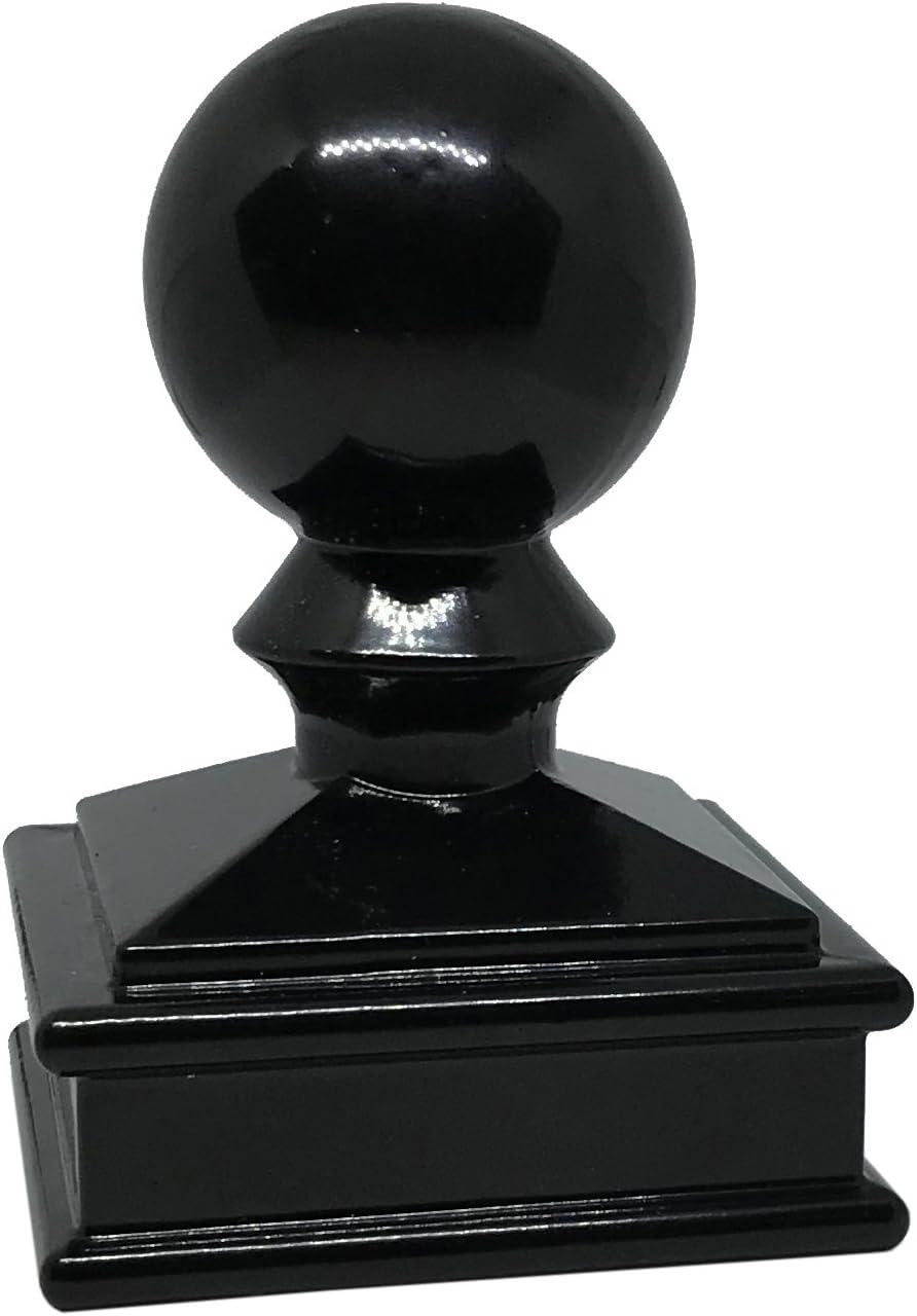 2" x 2" Aluminium Ball Top Post Cap for Metal Posts - Pressure Fit - Black