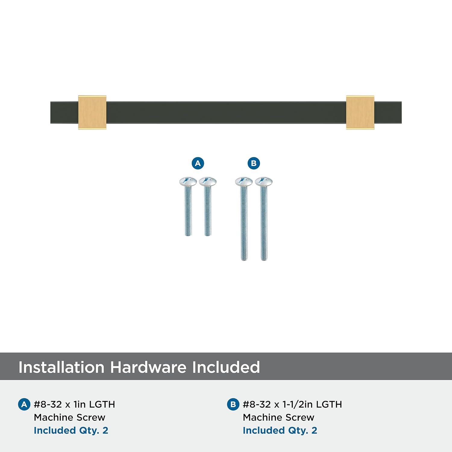 Amerock Mulino 3-3/4 inch (96mm) Center-to-Center Matte Black/Champagne Bronze Cabinet Pull